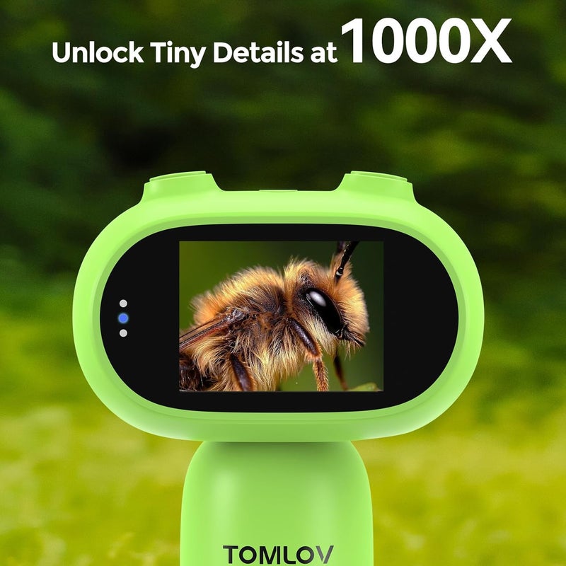 TOMLOV P30 Microscope for Kids, Portable 1000X Slides Digital Microscope with 2" Screen, HD 16MP Camera & 1080P Video, Pocket Coin Magnifying Glass with Light, Mini Handheld Magnifier for Trichome - Image 3